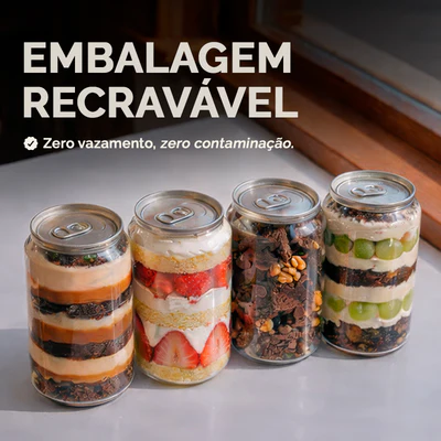 Embalagem Recravável — Zero vazamento, zero contaminação